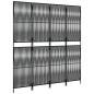 vidaXL Biombo de 4 paneles ratán sintético negro