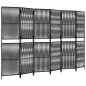 vidaXL Biombo de 6 paneles ratán sintético negro vidaXL Biombo de 6 paneles ratán sintético negro