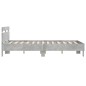 vidaXL Estructura de cama cabecero y luces LED gris hormigón 135x190cm vidaXL Estructura de cama cabecero y luces LED gris hormigón 135x190cm