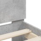 vidaXL Estructura de cama cabecero y luces LED gris hormigón 135x190cm vidaXL Estructura de cama cabecero y luces LED gris hormigón 135x190cm