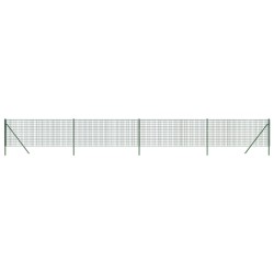 vidaXL Cerca de alambre de acero galvanizado verde 0,8x10 m