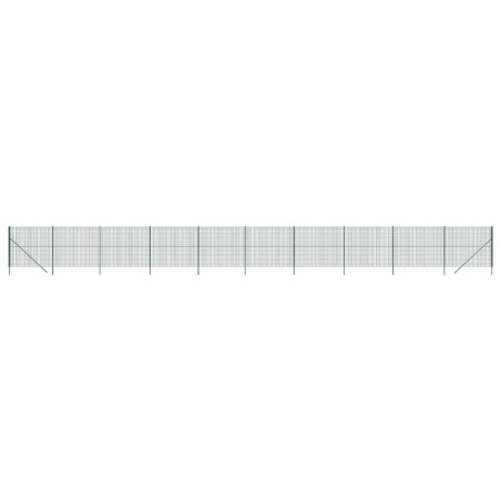 vidaXL Cerca de alambre de acero galvanizado verde 1,6x25 m