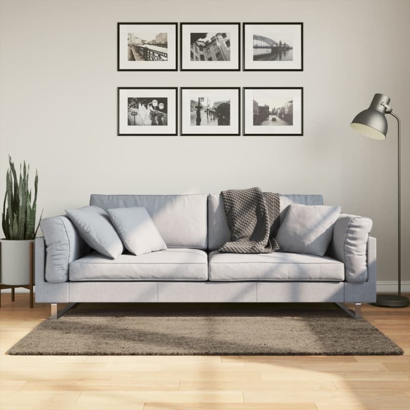 vidaXL Alfombra pelo largo aspecto brillante ISTAN gris 80x150 cm