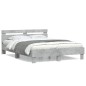 vidaXL Cama con cabecero madera de ingeniería gris hormigón 140x200 cm vidaXL Cama con cabecero madera de ingeniería gris hormigón 140x200 cm