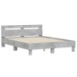 vidaXL Cama con cabecero madera de ingeniería gris hormigón 140x200 cm vidaXL Cama con cabecero madera de ingeniería gris hormigón 140x200 cm