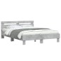 vidaXL Cama con cabecero madera de ingeniería gris hormigón 140x200 cm vidaXL Cama con cabecero madera de ingeniería gris hormigón 140x200 cm