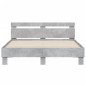 vidaXL Cama con cabecero madera de ingeniería gris hormigón 140x200 cm vidaXL Cama con cabecero madera de ingeniería gris hormigón 140x200 cm
