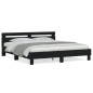 vidaXL Estructura cama con cabecero madera ingeniería negro 180x200 cm vidaXL Estructura cama con cabecero madera ingeniería negro 180x200 cm