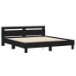 vidaXL Estructura cama con cabecero madera ingeniería negro 180x200 cm vidaXL Estructura cama con cabecero madera ingeniería negro 180x200 cm