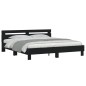 vidaXL Estructura cama con cabecero madera ingeniería negro 180x200 cm vidaXL Estructura cama con cabecero madera ingeniería negro 180x200 cm