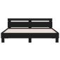 vidaXL Estructura cama con cabecero madera ingeniería negro 180x200 cm vidaXL Estructura cama con cabecero madera ingeniería negro 180x200 cm