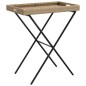 vidaXL Mesa con bandeja plegable ratán sintético beige 65x40x75 cm vidaXL Mesa con bandeja plegable ratán sintético beige 65x40x75 cm