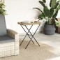 vidaXL Mesa con bandeja plegable ratán sintético beige 65x40x75 cm vidaXL Mesa con bandeja plegable ratán sintético beige 65x40x75 cm