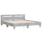 vidaXL Cama con cabecero madera de ingeniería gris hormigón 180x200 cm vidaXL Cama con cabecero madera de ingeniería gris hormigón 180x200 cm