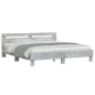vidaXL Cama con cabecero madera de ingeniería gris hormigón 180x200 cm vidaXL Cama con cabecero madera de ingeniería gris hormigón 180x200 cm