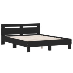 vidaXL Estructura cama con cabecero madera ingeniería negro 150x200 cm