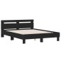 vidaXL Estructura cama con cabecero madera ingeniería negro 150x200 cm vidaXL Estructura cama con cabecero madera ingeniería negro 150x200 cm