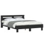 vidaXL Estructura cama con cabecero madera ingeniería negro 150x200 cm vidaXL Estructura cama con cabecero madera ingeniería negro 150x200 cm