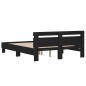 vidaXL Estructura cama con cabecero madera ingeniería negro 150x200 cm vidaXL Estructura cama con cabecero madera ingeniería negro 150x200 cm