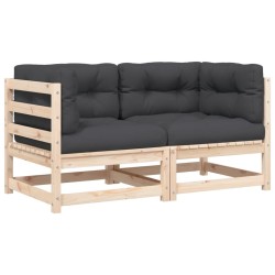 vidaXL Sofás de esquina con cojines 2 uds madera maciza de pino