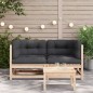 vidaXL Sofás de esquina con cojines 2 uds madera maciza de pino vidaXL Sofás de esquina con cojines 2 uds madera maciza de pino