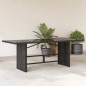 vidaXL Mesa de jardín superficie de vidrio ratán PE negro 190x80x74 cm vidaXL Mesa de jardín superficie de vidrio ratán PE negro 190x80x74 cm