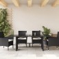 vidaXL Mesa de jardín superficie de vidrio ratán PE negro 190x80x74 cm vidaXL Mesa de jardín superficie de vidrio ratán PE negro 190x80x74 cm