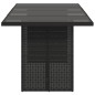 vidaXL Mesa de jardín superficie de vidrio ratán PE negro 190x80x74 cm vidaXL Mesa de jardín superficie de vidrio ratán PE negro 190x80x74 cm
