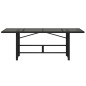 vidaXL Mesa de jardín superficie de vidrio ratán PE negro 190x80x74 cm vidaXL Mesa de jardín superficie de vidrio ratán PE negro 190x80x74 cm