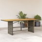 vidaXL Mesa de jardín superficie de madera ratán PE gris 190x80x74 cm vidaXL Mesa de jardín superficie de madera ratán PE gris 190x80x74 cm