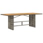 vidaXL Mesa de jardín superficie de madera ratán PE gris 190x80x74 cm vidaXL Mesa de jardín superficie de madera ratán PE gris 190x80x74 cm