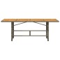 vidaXL Mesa de jardín superficie de madera ratán PE gris 190x80x74 cm vidaXL Mesa de jardín superficie de madera ratán PE gris 190x80x74 cm
