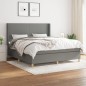 vidaXL Cama box spring con colchón tela gris oscuro 180x200 cm vidaXL Cama box spring con colchón tela gris oscuro 180x200 cm