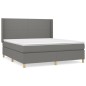 vidaXL Cama box spring con colchón tela gris oscuro 180x200 cm vidaXL Cama box spring con colchón tela gris oscuro 180x200 cm