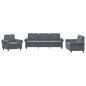 vidaXL Juego de sofás con cojines 3 piezas terciopelo gris oscuro vidaXL Juego de sofás con cojines 3 piezas terciopelo gris oscuro