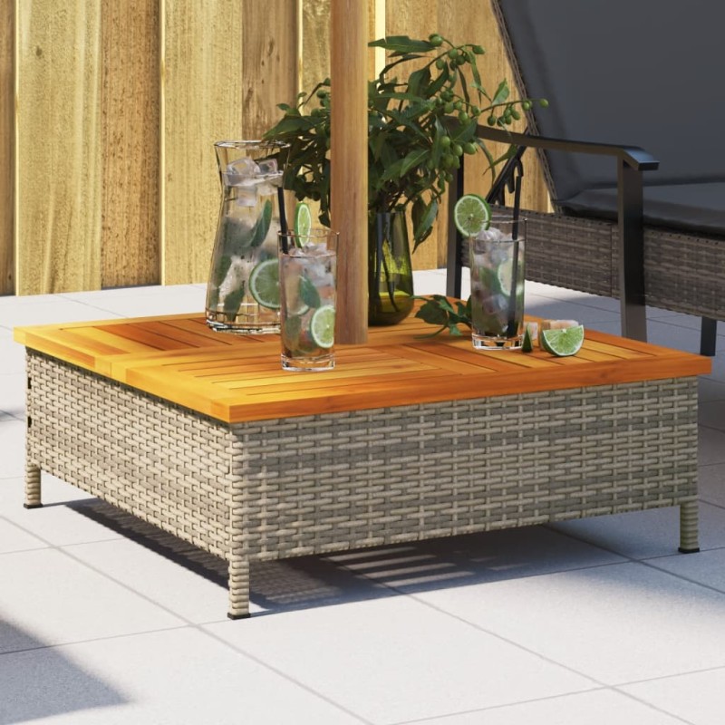 vidaXL Cubierta para base sombrilla ratán PE acacia gris 70x70x25 cm vidaXL Cubierta para base sombrilla ratán PE acacia gris 70x70x25 cm