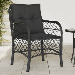 vidaXL Sillones de jardín con cojines 2 uds ratán sintético negro