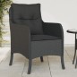 vidaXL Sillones de jardín con cojines 2 uds ratán sintético negro vidaXL Sillones de jardín con cojines 2 uds ratán sintético negro