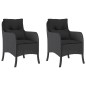 vidaXL Sillones de jardín con cojines 2 uds ratán sintético negro vidaXL Sillones de jardín con cojines 2 uds ratán sintético negro