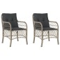 vidaXL Sillones de jardín con cojines 2 uds ratán sintético gris vidaXL Sillones de jardín con cojines 2 uds ratán sintético gris