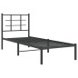 vidaXL Estructura de cama con cabecero metal negro 75x190 cm vidaXL Estructura de cama con cabecero metal negro 75x190 cm
