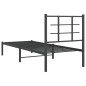 vidaXL Estructura de cama con cabecero metal negro 75x190 cm vidaXL Estructura de cama con cabecero metal negro 75x190 cm