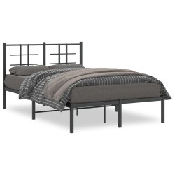 vidaXL Estructura de cama con cabecero metal negro 120x190 cm
