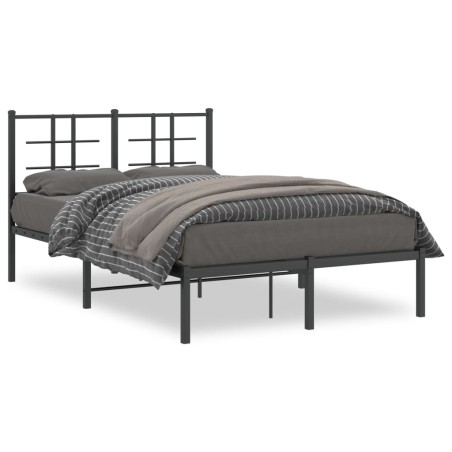 vidaXL Estructura de cama con cabecero metal negro 120x190 cm