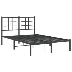 vidaXL Estructura de cama con cabecero metal negro 120x190 cm