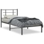 vidaXL Estructura de cama con cabecero metal negro 90x190 cm vidaXL Estructura de cama con cabecero metal negro 90x190 cm
