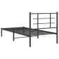 vidaXL Estructura de cama con cabecero metal negro 90x190 cm vidaXL Estructura de cama con cabecero metal negro 90x190 cm