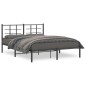 vidaXL Estructura de cama con cabecero metal negro 160x200 cm vidaXL Estructura de cama con cabecero metal negro 160x200 cm
