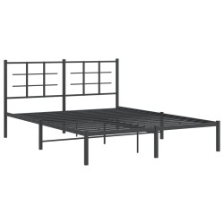 vidaXL Estructura de cama con cabecero metal negro 160x200 cm