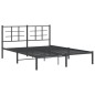 vidaXL Estructura de cama con cabecero metal negro 160x200 cm vidaXL Estructura de cama con cabecero metal negro 160x200 cm